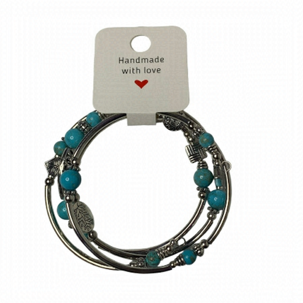 Silver and blue bracelet
